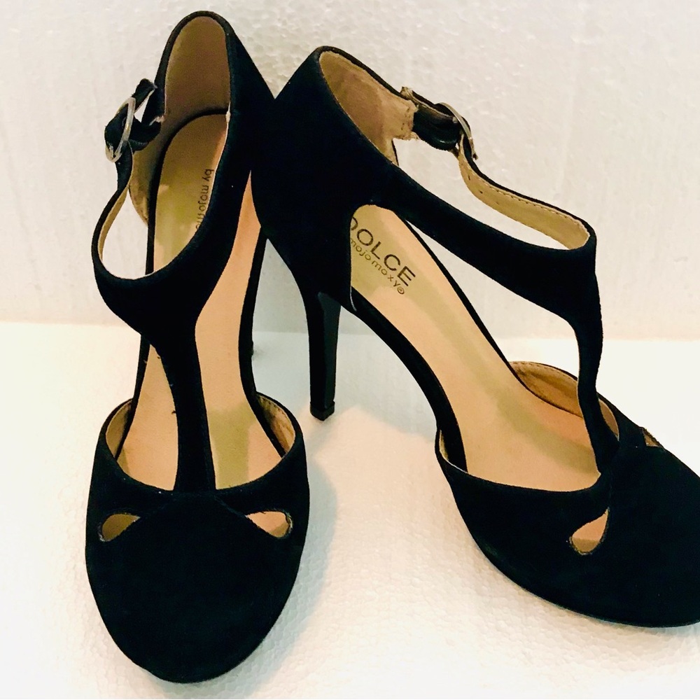 Elegant Black Strappy Heels with Ankle Straps